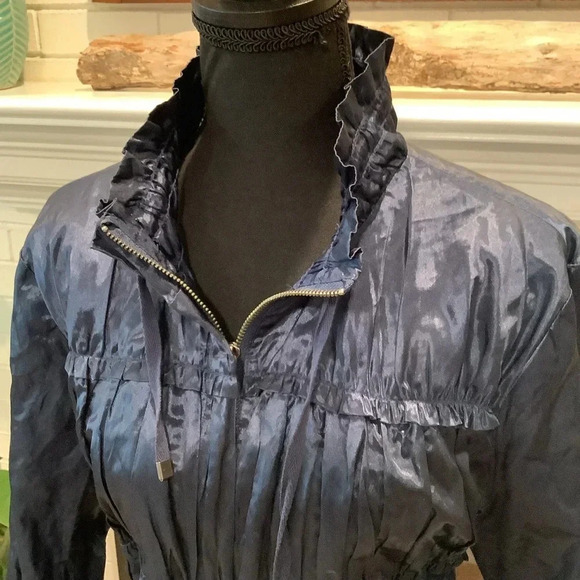 #337 Gorgeous Chicos Sateen Zip Front Pintuck Jacket Size 3 (L-XL) - Picture 9 of 11